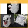 White Wolf Head Mask Latex Animal Costume Mask For Halloween Cosplay And Themed Parties