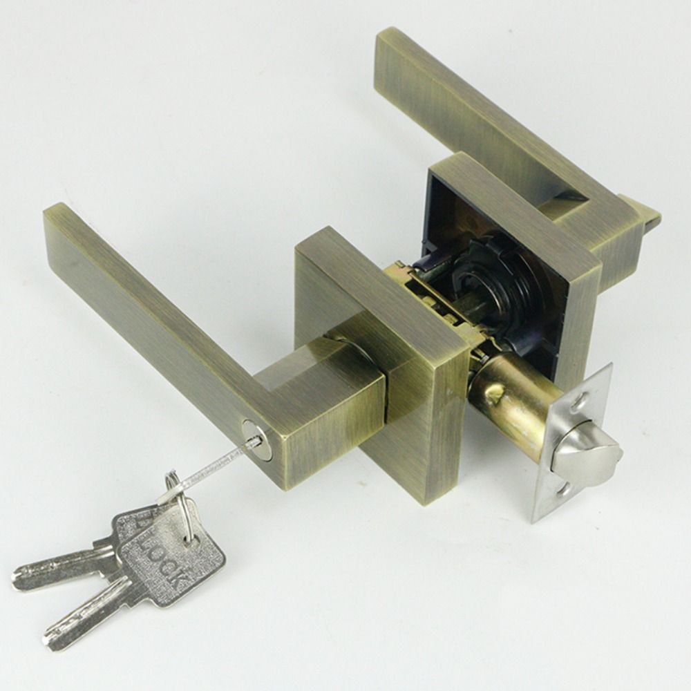 Internal Door Door Handle Lock with Lock Bathroom Bedroom Door Door Lever Lock Cylinder/Latch Aluminum Alloy