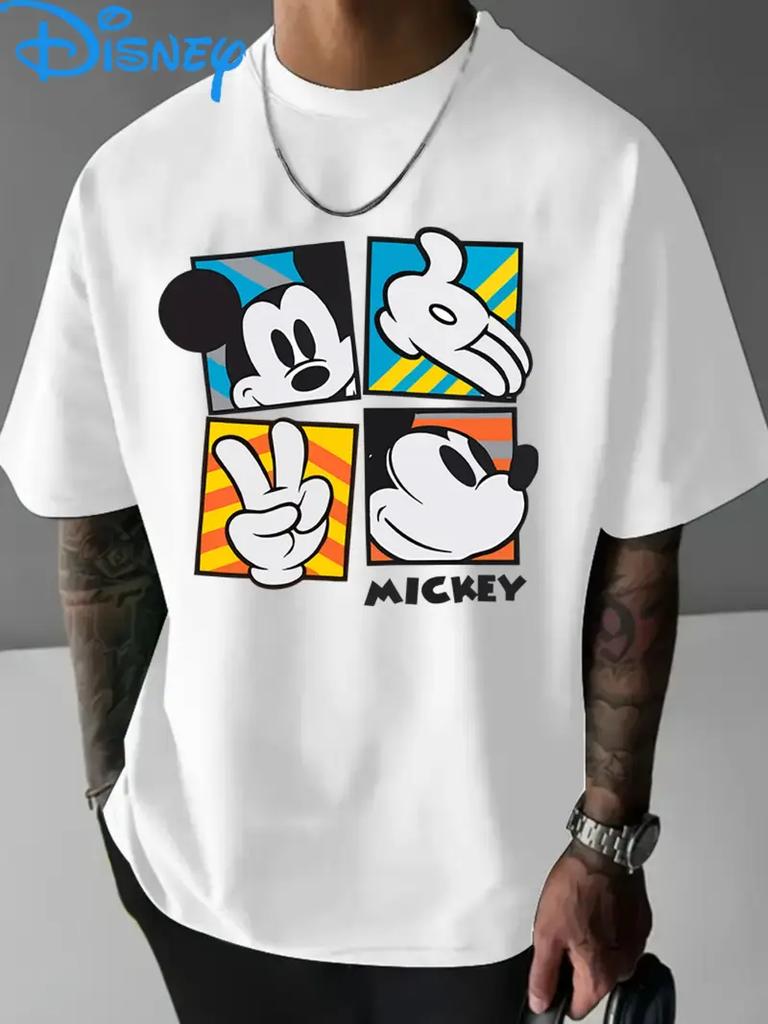 2025 Unisex Couple Disney Mickey Mouse Series T Shirt Men Summer Cotton Women Tee Tops Acation Travel Birthday Gift Oversized