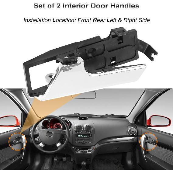 Interior Driver Passenger Side Door Handle for Chevy Aveo Aveo5 Pontiac G3 | for 2007-2011 Chevrolet Aveo, 2009-2011 Aveo5, 2007-2010 Pontiac G3,