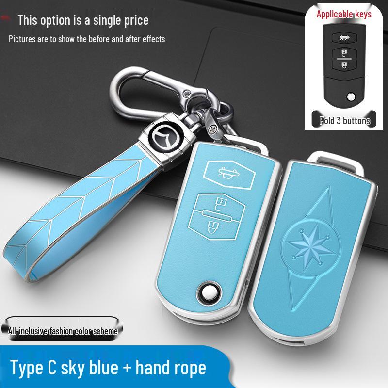 Mazda Key Cover: Full Coverage Protective Shell for Mazda 3, Mazda 5, 6 Atenza, Jinxiang Ruiyi 2 Folding Key.