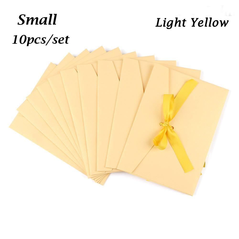 Set Gift Retro Creative Bow Greeting Card Bags Pearlescent Paper Envelop Envelope Ribbon Mailer