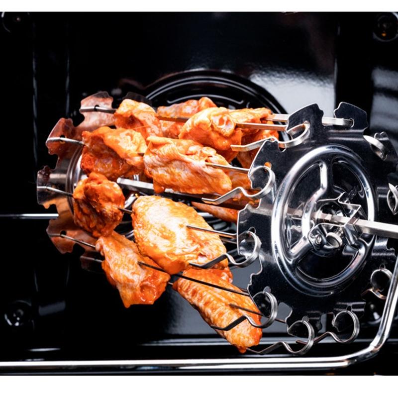 Gaiola de Grelha de Churrasco de Aço Inoxidável Espeto para Legumes e Carne Kebab Maker para Forno Rotativo Air Fryer Forno Elétrico Acessórios