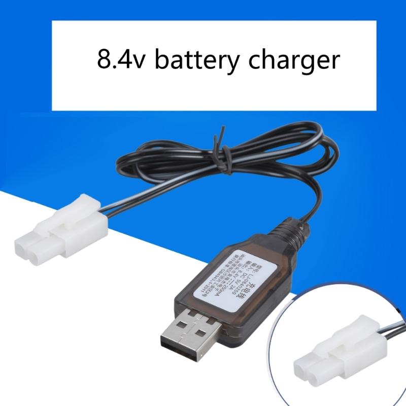 Portable USB Charging Cable Power Cord for Remotes Control Toy Batteries 8.4V 250mA With Safety Circuit Protections