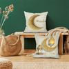 Golden Eid Mubarak Moon Cushion Covers Square Elegant Printed Zipper Closure Pillow Core Living Room Chair Sofa Bedroom Decora