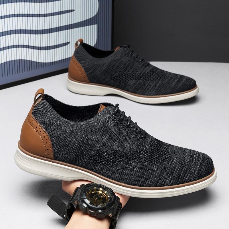 Men's lace-up business casual shoes lightweight non-slip soft-soled formal shoes wide-soled Europe