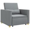 Extendable Single Sleeper Sofa Light Grey 90 X 165 X 87 Cm Fabric