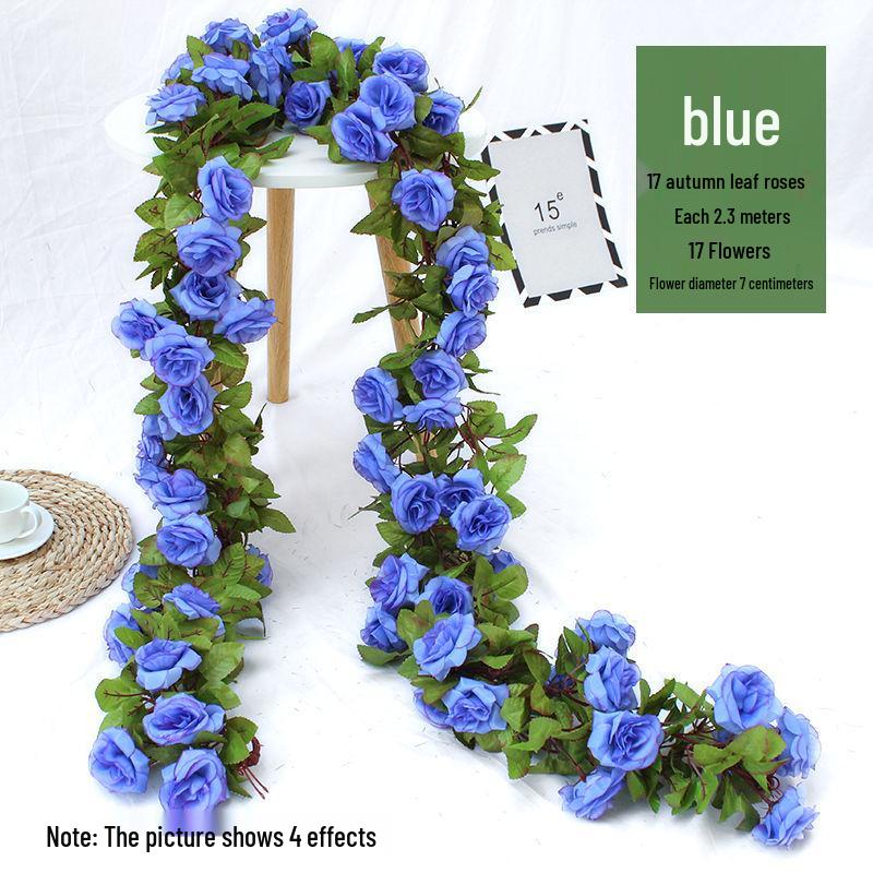 Artificial Rose Vine Garland for Air Conditioning Pipe Decoration