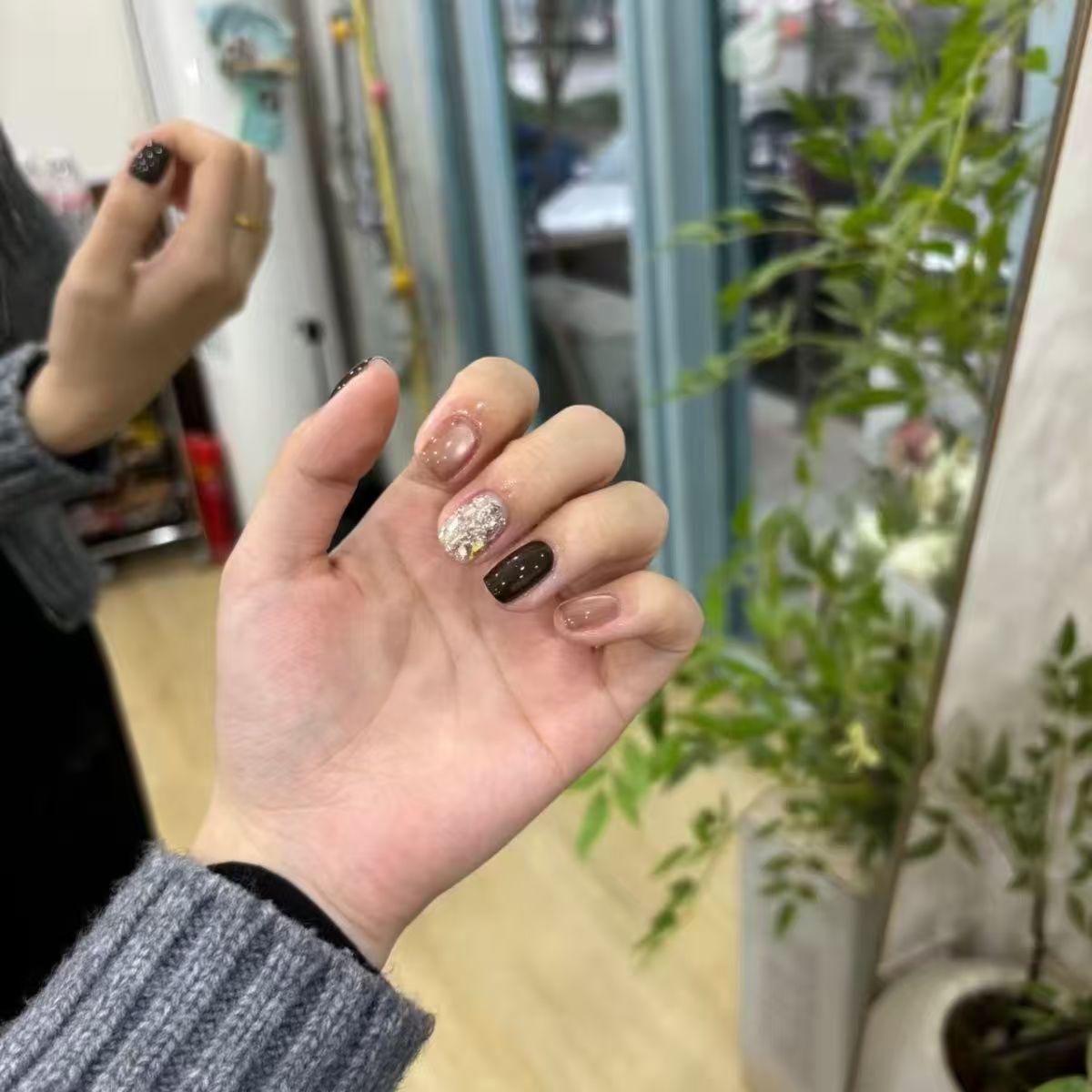 Versatile Cat Eye Nails: Handmade, Autumn/Winter Style, Everyday Cool & Sweet Flash for Students XS