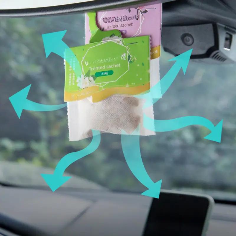 1Pc Lemon Lavender Rose Osmanthus Air Fresheners Natural Fragrances Hanging Spices Bag Wardrobe Deodorizing Paper Sachet Cabinet