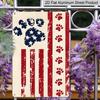 2D Flat Patriotic Dog Paw Print Metal Sign, 8×12 Inch Aluminum Wall Art, Vibrant Stars and Stripes Design, Durable Decor for Pet Lovers, Memorial Day