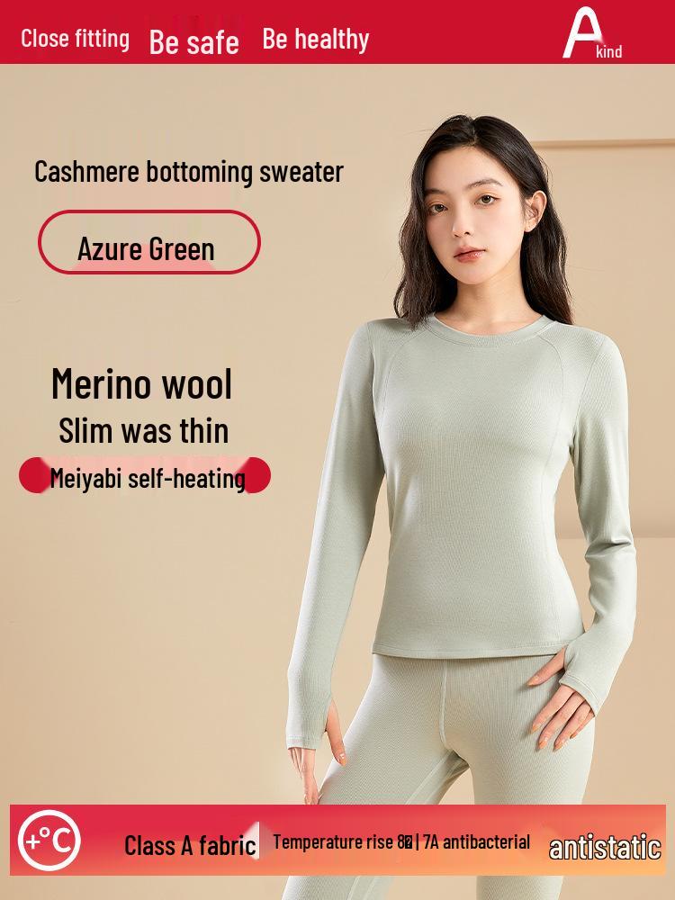 

Fairy Velvet Wool Slimming Underwear Set for Women - Warm, Spliced Beauty Skin Autumn Top & Trousers XL (Weight 130-145 jin)
