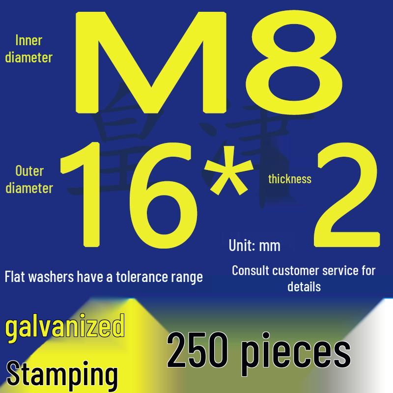 Heavy-Duty Galvanized Metal Flat Washers: Thickened Iron Rings M4 M5 M6 M8 M10
