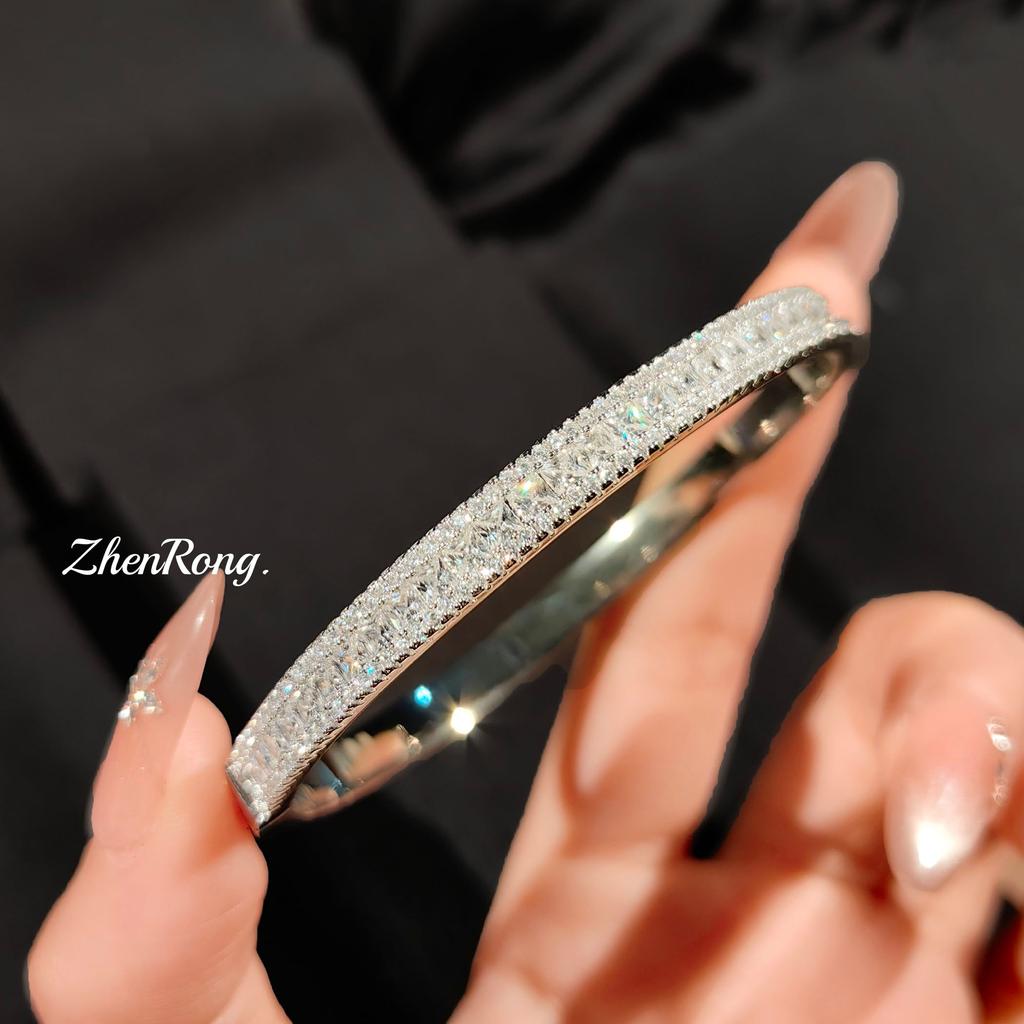 Light Luxury Color Treasure Bracelet Heavy Industry Micro-inlaid High Carbon Diamond Zircon Colorful Tourmaline Spring Buckle Bracelet