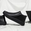 Fashion Leather Men Ankle Boots Slip on High-top Mens Casual Shoes Outdoor Lightweight Comfortable Platform Man Work Boots