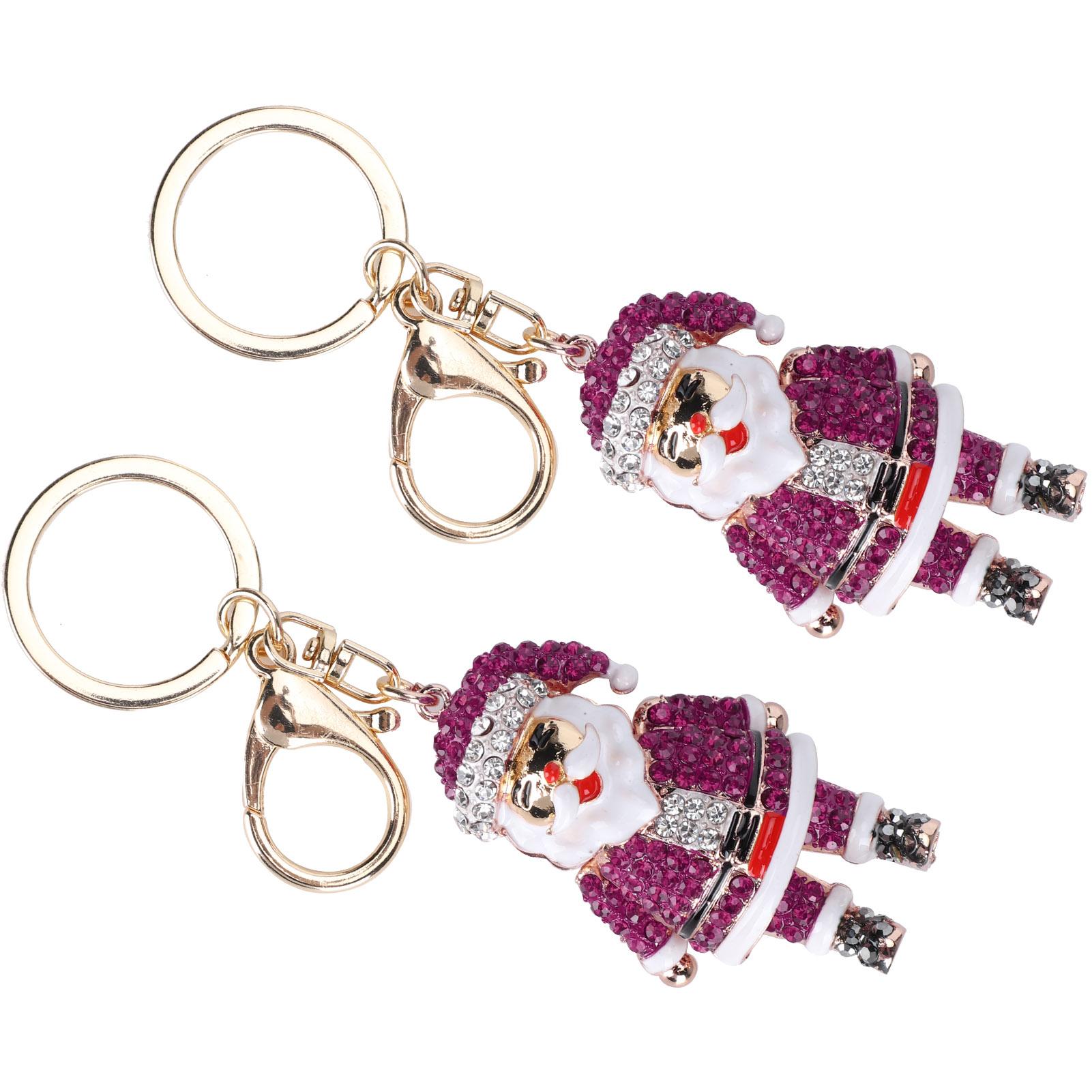 

2Pcs Keychain Christmas Fahionable Pendant Ornaments Cartoon Craft Decorations