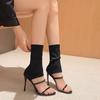Fashion Women's Fashion Stiletto Sandals Spring New Round Head Thin Strap Set Foot Anti-slip Wear-resistant High Heels
