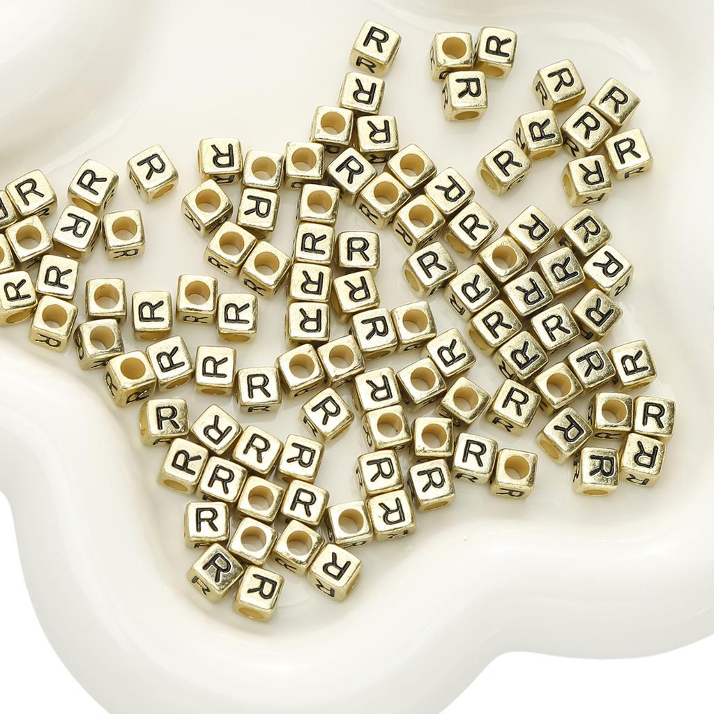 Mărgele Handmade Mărgele Acrilice Alfabet Mărgele Pătrate Mărgele Plate Mărgele Rotunde Handmade DIY Accesorii Bijuterii Mărgele Distanțiere Brățară Mărgele Înșirate Manual