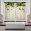 2pcs Christmas Themed Window Drapes Festive Tree Ribbons Lights Gifts Print Semi-Sheer Woven for Kitchen Living Room Bedroom