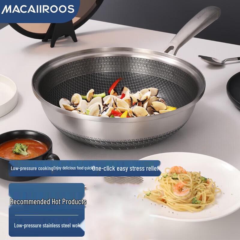 

Macaiiroos 316 Stainless Steel Non-Stick Micro-Pressure Wok