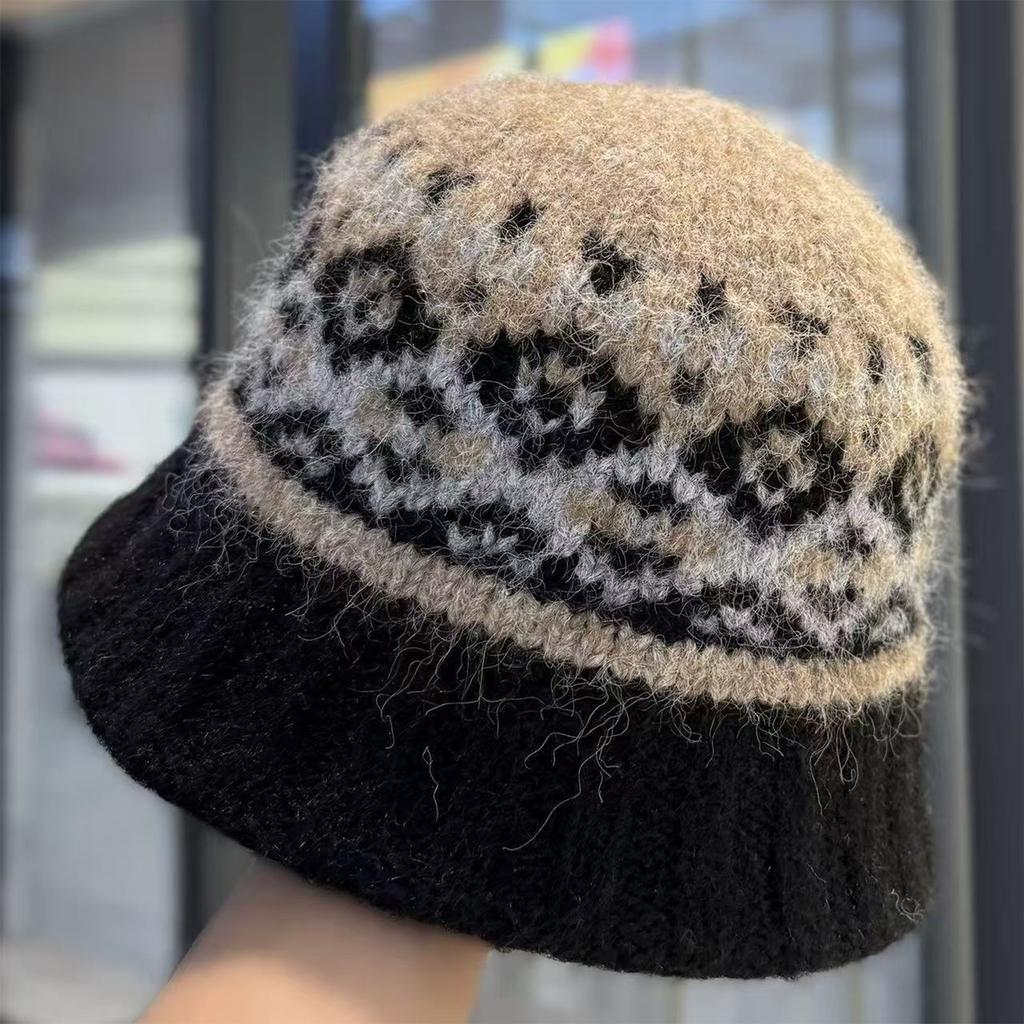 Ladies' Hat, Fisherman's Hat, Warm Woolen Hat, Atmospheric Knitted Hat, Face Enhancing Small Bucket Hat