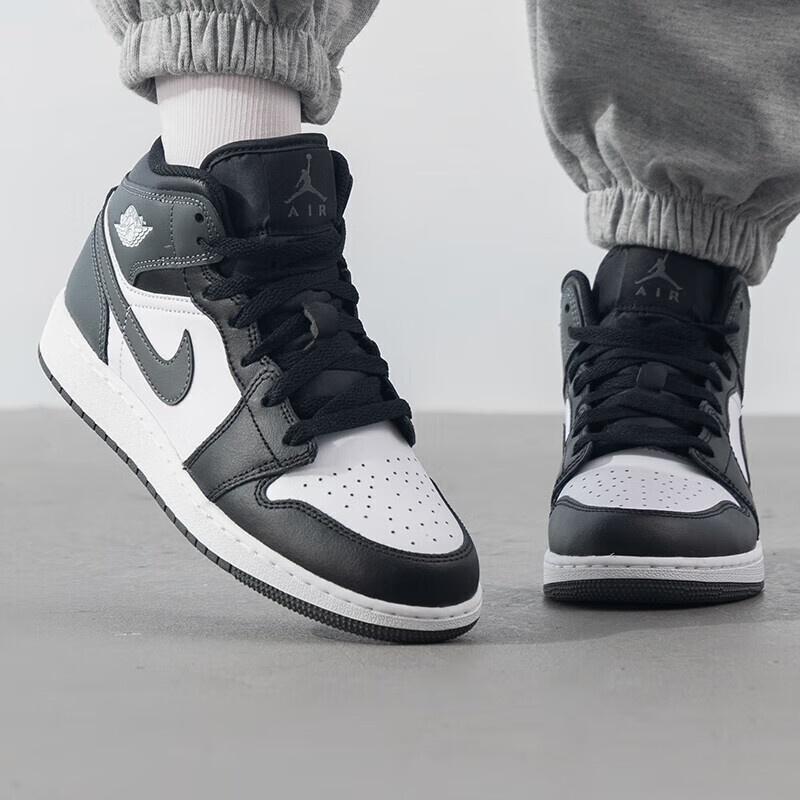 (GS) Air Jordan 1 Mid 'Black White Iron Grey' Kids' DQ8423-001