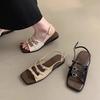Fashion Sandals Women's Summer 2025 New Retro French Fairy Wind Beach Seaside Fashion Soft Flat Roman Shoes