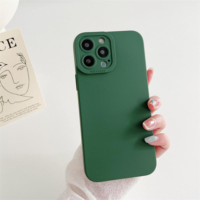 Colorful Soft Silicone Case For iPhone 15 14 Pro Max 13 12 Mini 11 Pro Max 7 8 SE 2020 Camera Protection Phone Cover