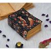 Fox & Moon Floral Lock Journal | Vintage Handmade Writing Notebook | Leather Bound Sketchbook with Lock