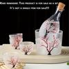 Hand-Painted Sake Set with Hammered Texture and Cherry Blossom Design Including A Sake Cup and A Sake Pot Home Dining Room Decor