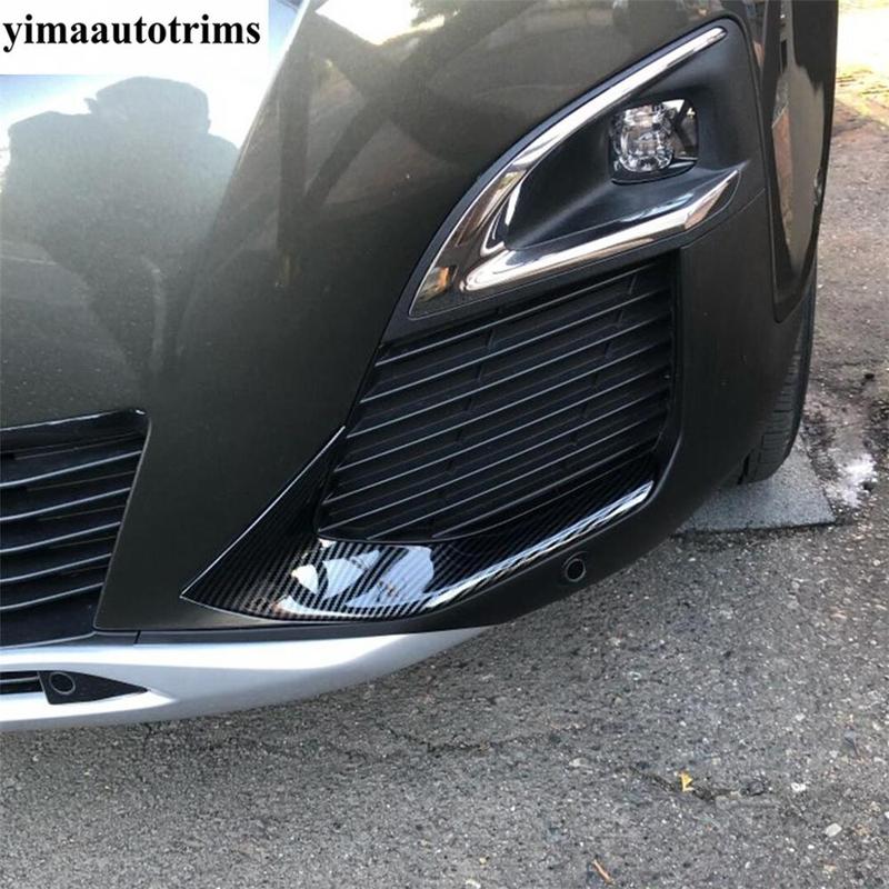 Car Front Fog Lights Lamps Eyebrow Stripes Cover Trim For Peugeot 3008 5008 GT 2017 -  ABS Chrome / Carbon Fiber Accessories