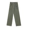 American Retro Vibe Pants Ins High Street Trendy Brand Army Green Jeans Men's Loose Straight Japanese Overalls