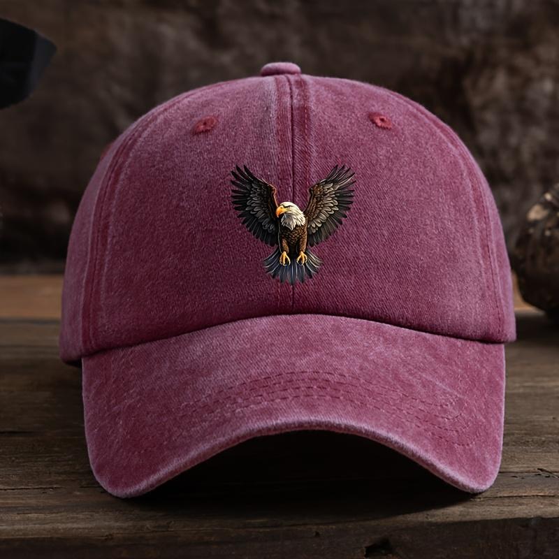 A winged eagle print baseball cap for Unisex's outdoor hat, fashionable and versatile, hip-hop adjustable duckbill cap