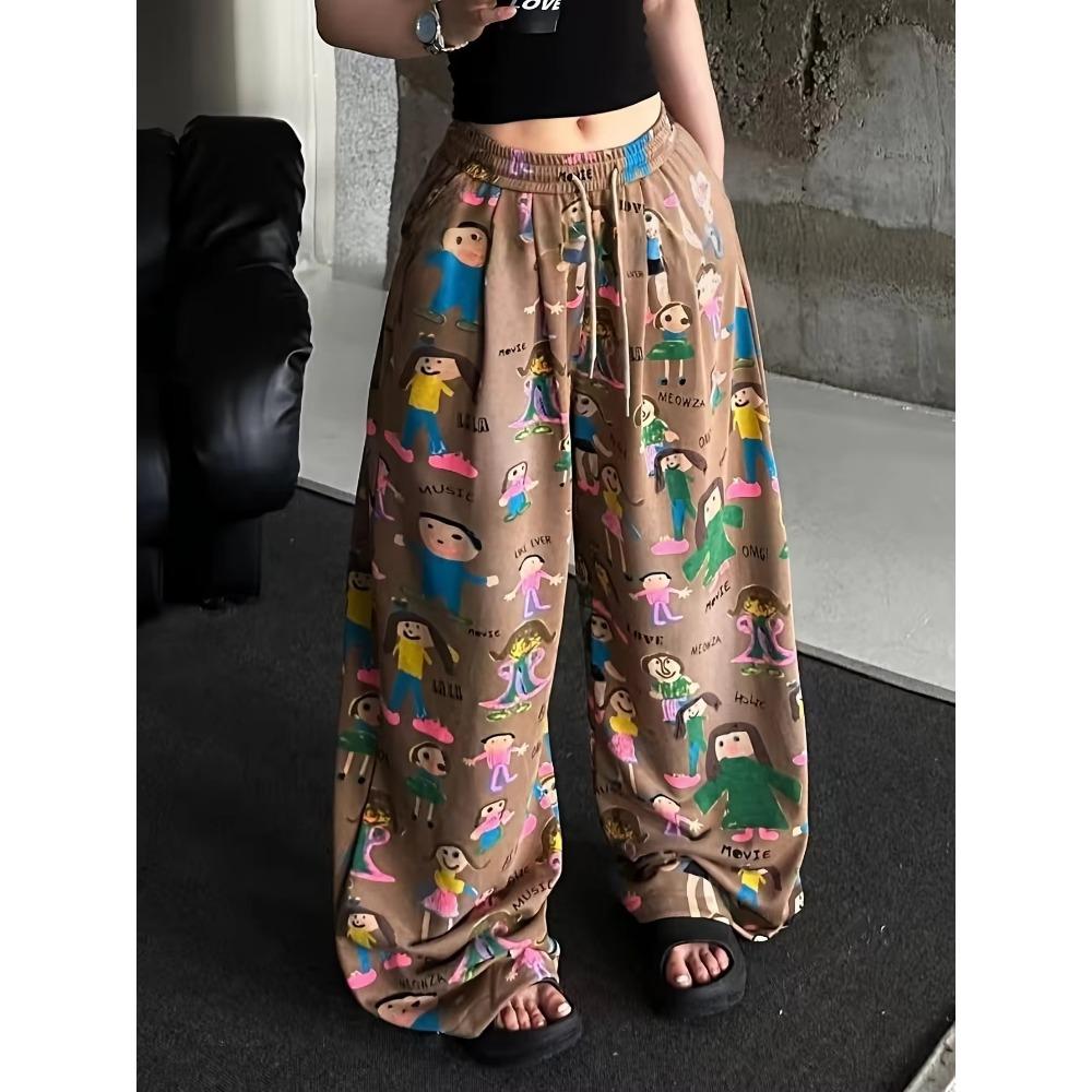 2026 Pink Gradient Rainbow Pants for Women Quick Dry Comfortable Elastic Waist Trousers Colorful Heart Print Casual Pants Kids