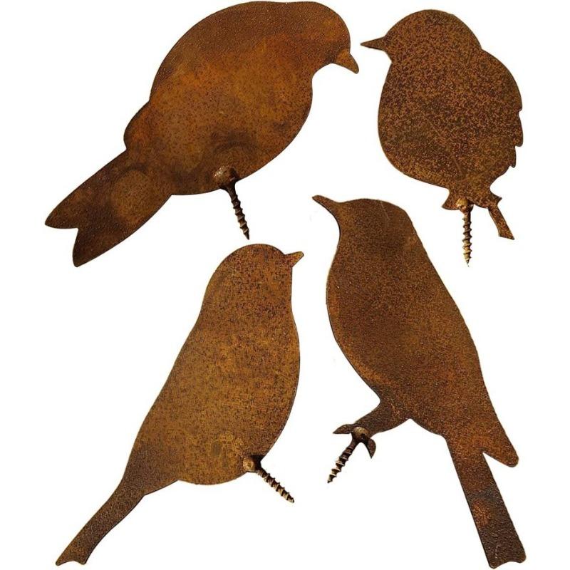 

4Pc Rusty Metal Bird Crafts Outdoor Horticultural Animal Art Metal Silhouettes Retro Decor Courtyard Garden Decor Bird Wholesale