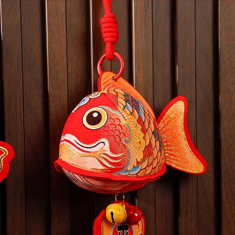 Pack Of 2 Chinese New Year Plush Decoration for Entrance Living Room Easy To Install Spring Festival Ornaments