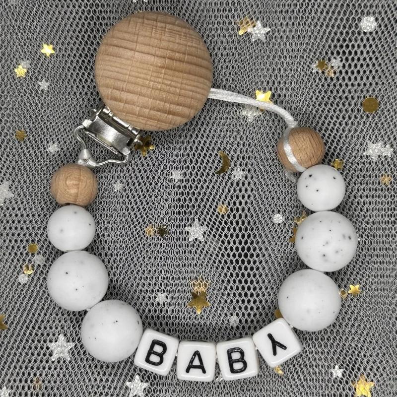 Baby Pacifier Clip Personalised Name Dummy Nipple Holder Chains Newborn Feeding Newborn Custom Pacifiers Clip Chew Teething Toys