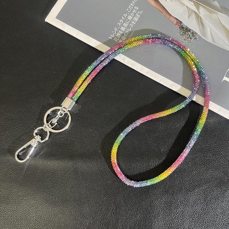 Light Luxury Rhinestone Phone Lanyard: Diamond Crossbody Chain & Bracelet Pendant.