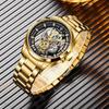 New Men Watch Skeleton Quartz Wristwatch Gold Skeleton Retro Man Watch Top Brand Luxury Clock Mens Watches Reloj Hombre