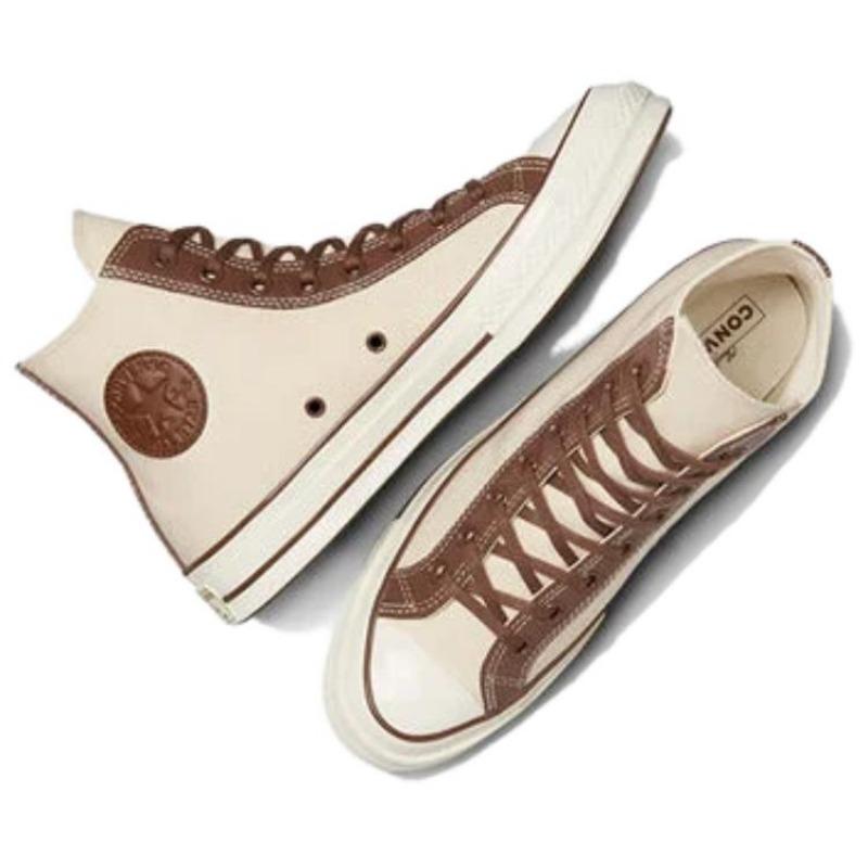 Converse Chuck 70 Unisex High Canvas Shoes Comfort Versatile White Brown A09450C