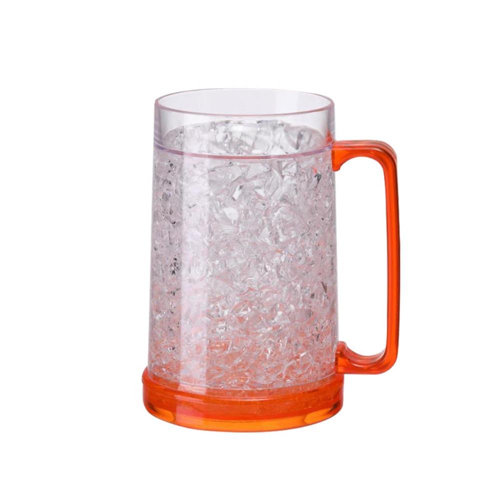 Bicchiere da Birra Trasparente Congelabile 450ML Capacità Tazza per Bevande Feste all'Aperto