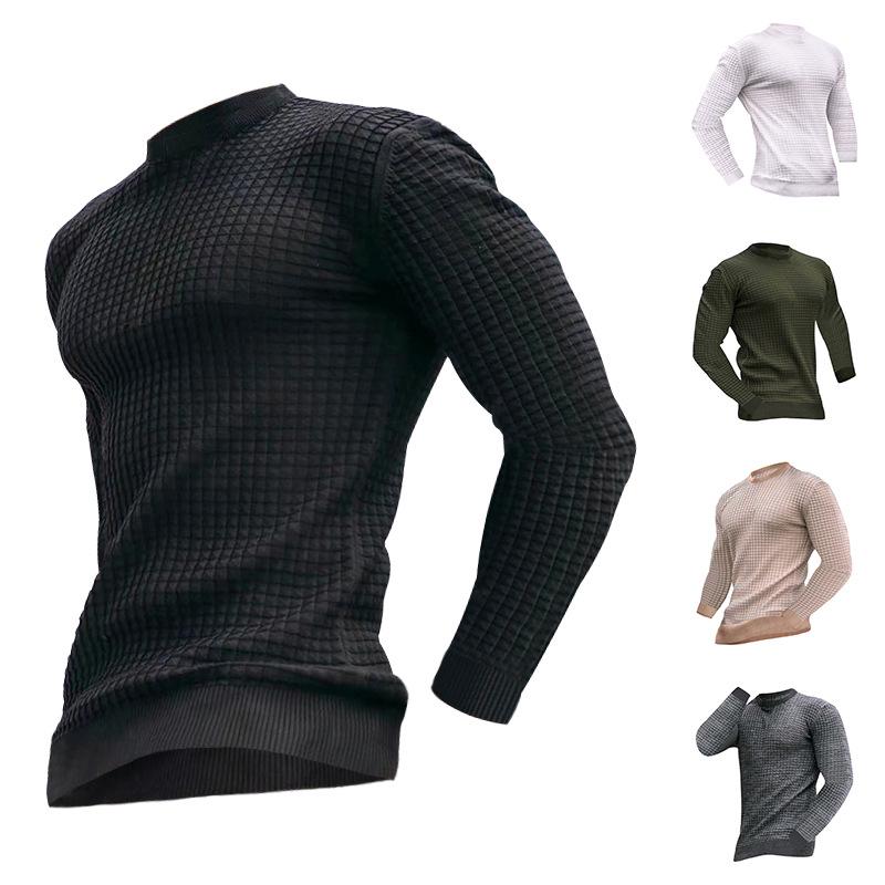 Maglione Pullover da Uomo Trendy 2024 Primavera Girocollo Lavorazione Larga