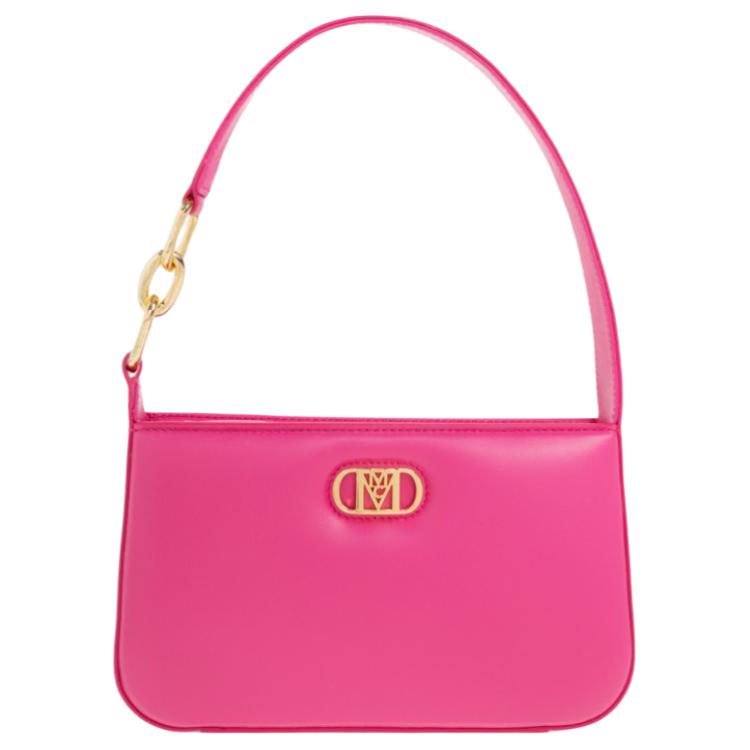 

MCM Pink Leather Hobo Shoulder Bag with Gold Logo Hardware for Daily Use Basic Set (Bag+Dust Bag)