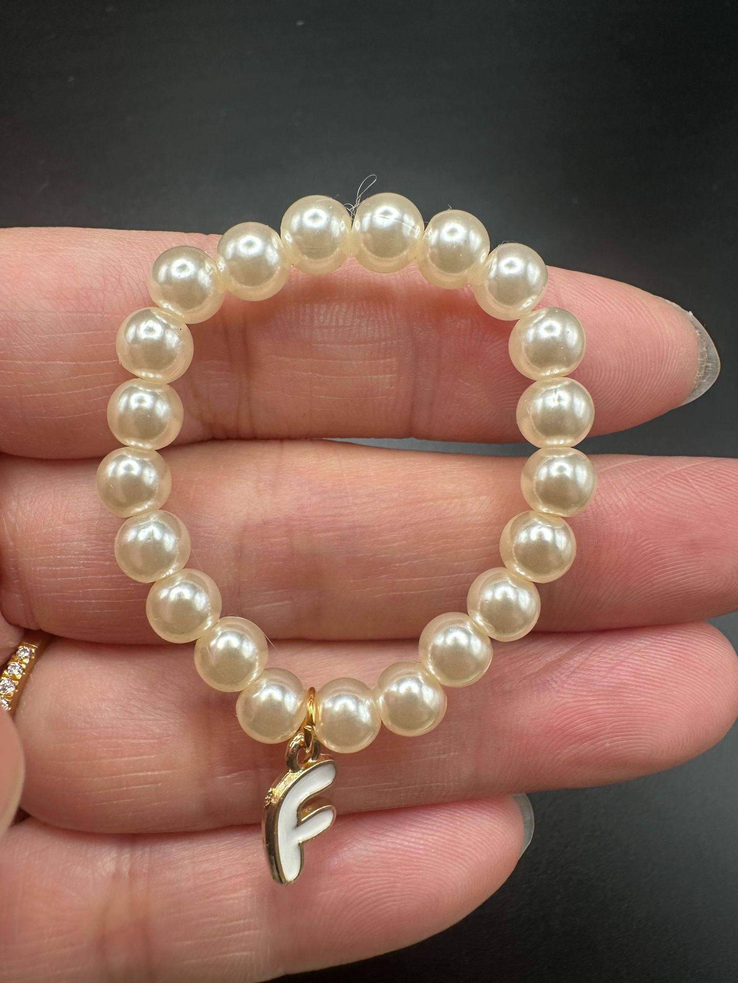 Mini Labubu 4th Gen Pearl Necklace with 26 Letter Pendant