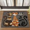 Vintage Cat Welcome Doormat Non Slip Wear Resistant Indoor Outdoor Front Entrance Floor Rug Household Home Decor Carpet