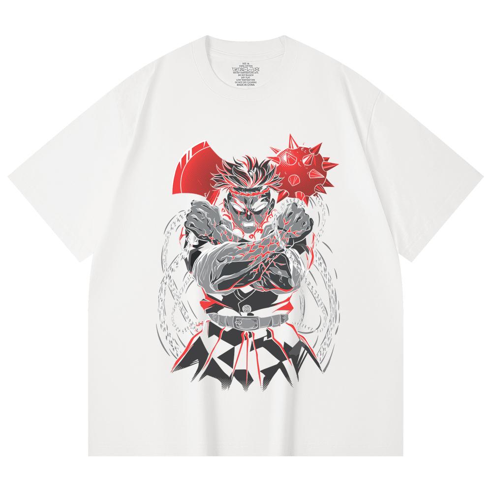 230 Gsm 100% Cotton Demon Slayer V24 Gyomei Print Unisex Heavy Cotton T Shirt