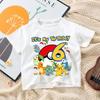 Pikachu Pokemon Kids Cotton Tshirt Anime Cartoon Print Summer Breathable Loose Kawaii Casual Tops Birthday Gift