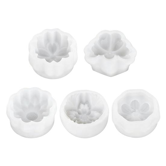 Sakura Çiçeği Pirinç Kek Silikon Kalıbı Yapışmaz Çiçek Şekilli Kalıp Ay Keki Mung Fasulyesi Kek Tatlı DIY Pişirme Aracı için