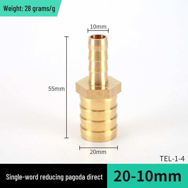 Brass L-Shaped Reducing Pagoda Plug, 4mm-19mm Conversion Hose Fitting