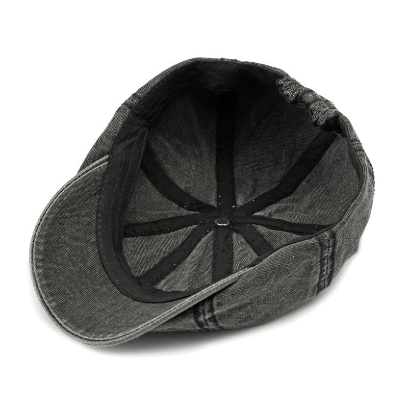 Denim Osmihranný klobouk pánský Britský baret Duck Tongue Painter Hat Retro Newsboy Hat